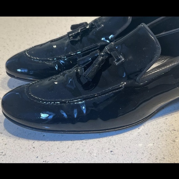 Louis Vuitton Black Patent Leather damier heel Loafers - Picture 6 of 11